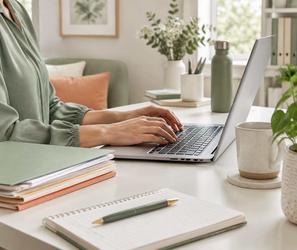 Assistante administrative au travail